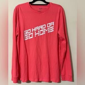 ZELOS women’s size XL long sleeve t-shirt CORAL GO HARD OR GO HOME active casual